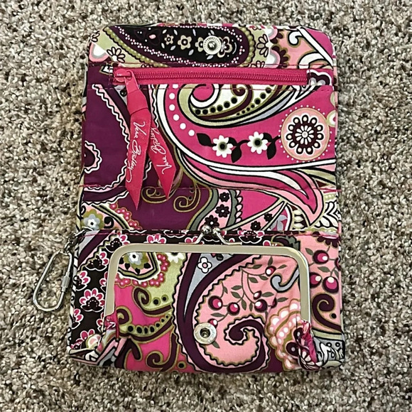 Vera Bradley Very Berry Wallet Ret. 2012 Kiss Lock Coin Zip Pocket ID Keychain - Picture 3 of 12